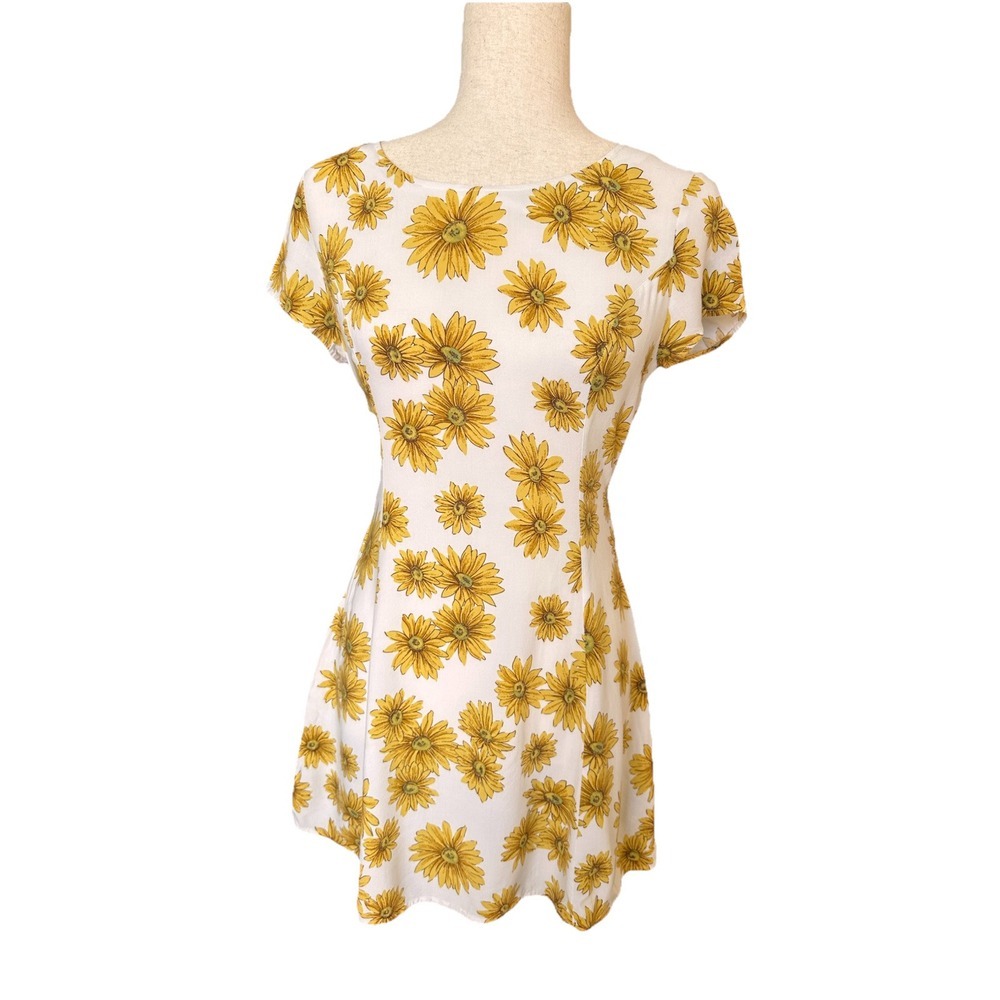 🌻 Forever 21 Yellow Floral Mini Dress, Sunflower Prairie Cowgirl 🌻